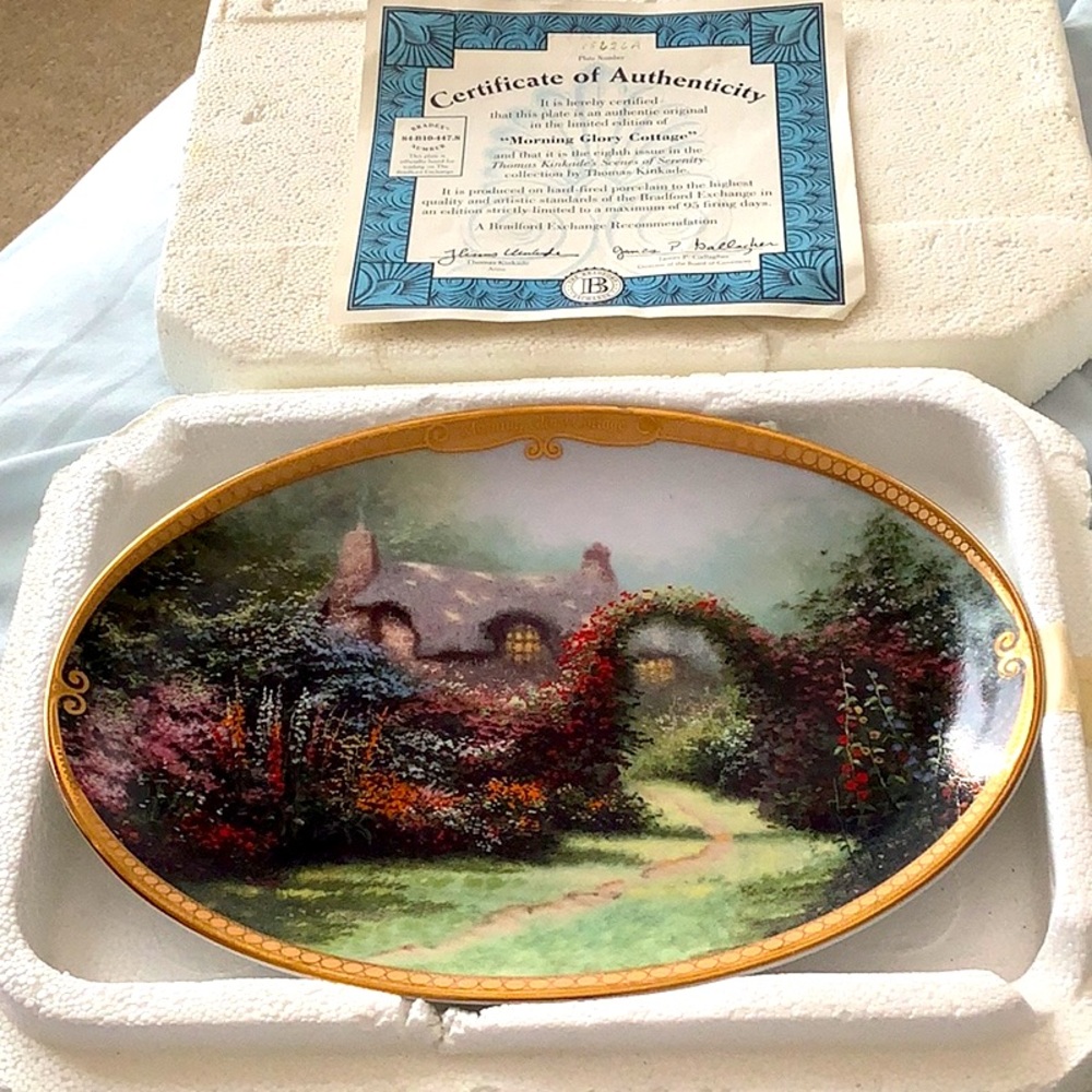 Thomas Kinkade’s Morning Glory Cottage plate #15626 by Bradford Exchange…